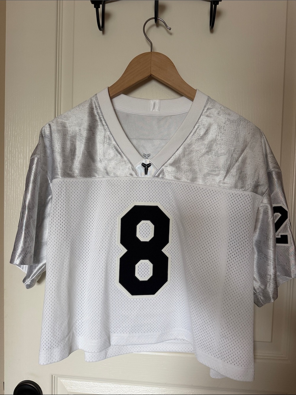 Women's KOBE White & Silver Athletic Football Jersey - Number 8